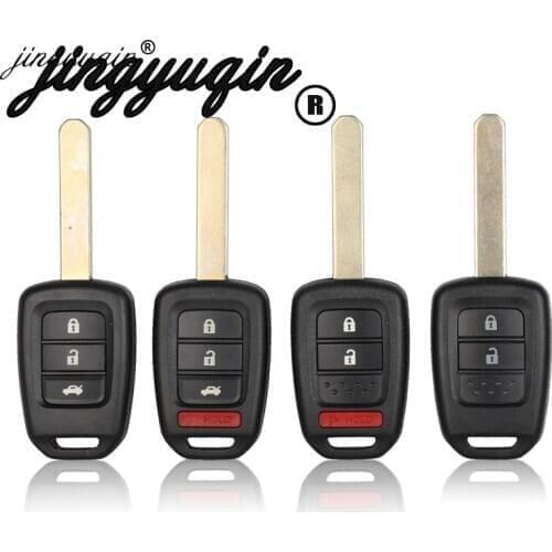 Jingyuqin 20pcs/lot For Honda FIT XRV VEZEL CITY JAZZ CIVIC HRV 2/3 Buttons Modified Flip Remote Key Shell Case Fob