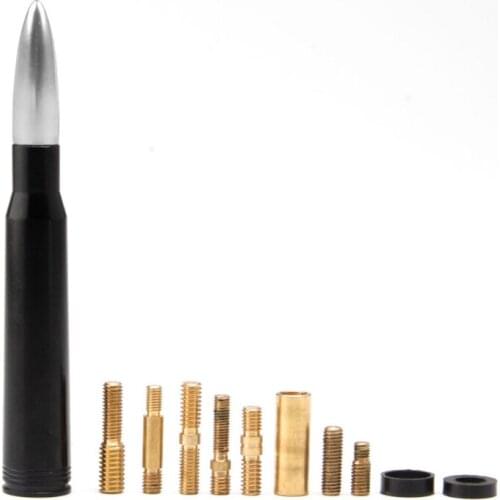 K1KE Universal Aluminium Car SUV Bullet Antenna Anti Theft Copper Coil Short Antenna