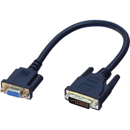 DVI to VGA Convertor Adapter Cable DVI-I 24+5 Male to VGA Female 28CM for PC Monitor