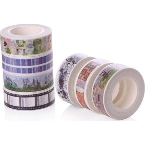 15MMX10M colourful washi tapes color Dividing Stickers border masking adhesive paper washi tape DIY Scrapbooking Hand account