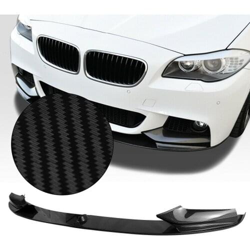 Black Front Spoiler For 2011-2016 BMW F10 5 Series M Sport Carbon Fiber Look Car Exterior Lower Bumper Trim Splitter Lip 2014