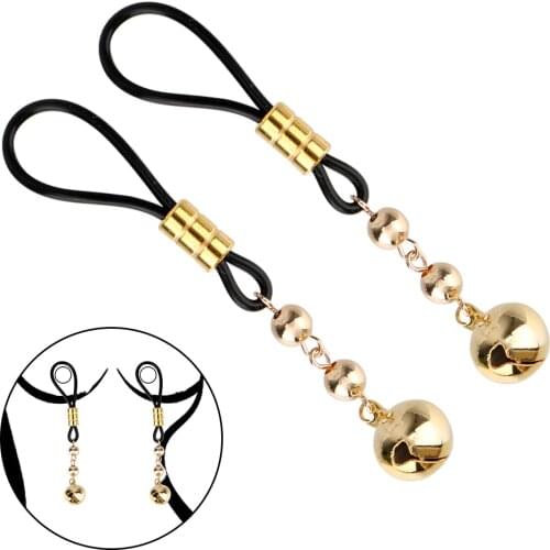 Metal Bells Nipple Clamps Breast Strapon Anal Beads Sex Toys For Women Couple Adult Games Products Erotic Machine Bondage Sets