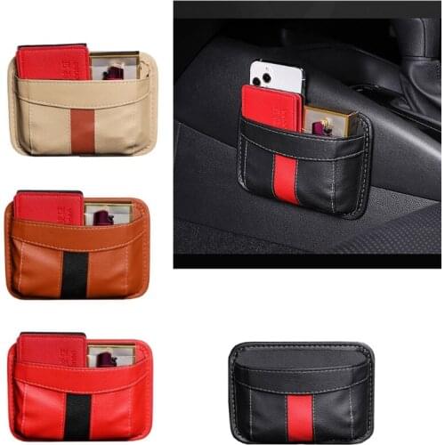 Multi-function Storage Leather Bag Assorted Color Universal Car Seat Side Back Storage Paste Type Storage Box