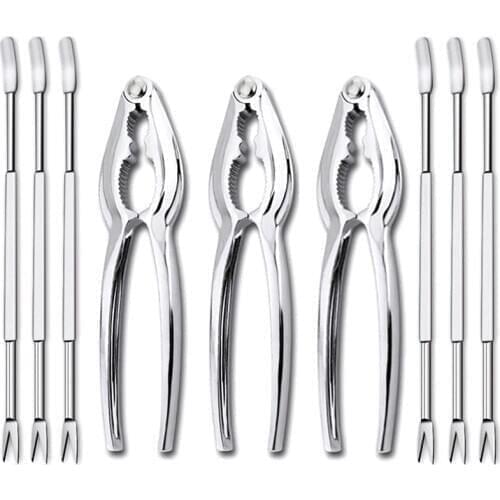 Seafood Crackers Tools Nutcrackers Set, Crab Nut Lobster Opener Shellfish Lobster Leg Sheller Kitchen Kits 9 Pack