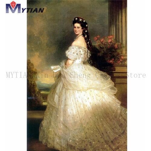 5d Diamond Painting Kit,Full Round Square Drills Sissi Empress of Austria Diamond Embroidery Mosaic Home Decoration Wall Sticker