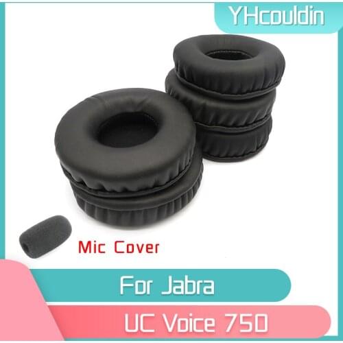 YHcouldin Earpads For Jabra UC Voice 750 Mono / Duo / MS Headphone Accessaries Replacement Wrinkled Leather