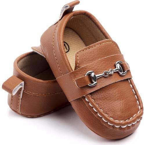 2021 New Fashion Leather Baby Shoes Infant First Walkers Black Shoes For Newborn Leather Baby Boy Shoes For 0 -1 Year Babies