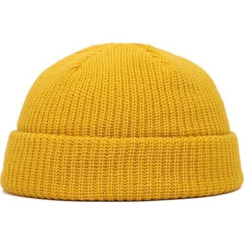 ZhuZunZhe Autumn And Winter Dome Elastic Hat Monochrome Curling Mens Knitted Hat Woolen Hat Ladies Warm Hat