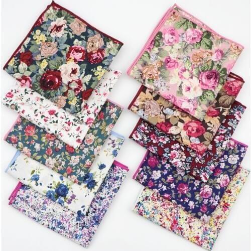 Paisley Cotton Handkerchiefs Woven Floral Printing Flower Pocket Square Mens Casual Square Pockets Handkerchief Towels