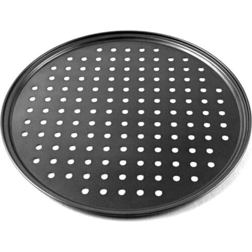 Carbon Steel Non-stick Pizza Baking Pan Mesh Tray Plate Bakeware Baking Tool
