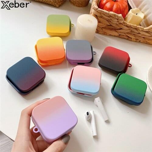 Luxury Gradient Colorful Earphone Case For Xiaomi Air2 SE Bluetooth Headset Matte Hard PC Protective Full Cover For Mi Air2 SE