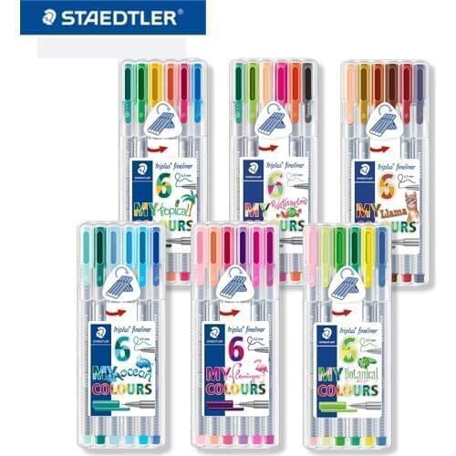 Staedtler triplus fineliner pens with box, ergonomic triangular barrel, Deluxe Edition