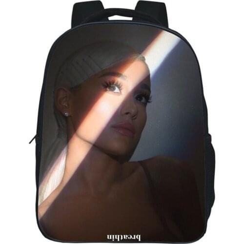 Ariana Grande Backpack Star Singer Print School Bag Harajuku Bookbag Student Boy Girl Rucksack 12 Inches Children Bag Mochila