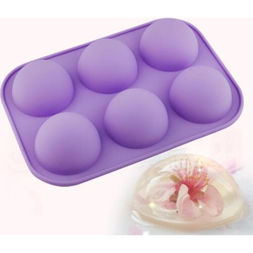 1PCS Silicone Cake Mold 6 hole Half Sphere Shape Handmade Soap Molds Cookies Chocolate Dessert Fondant Moulds