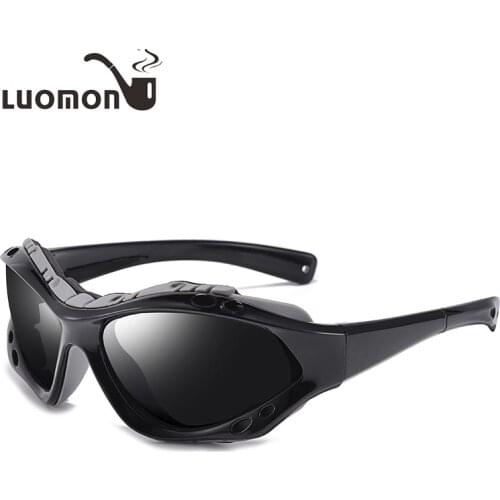 LUOMON Sports Sunglasses Polarized Outdoor Colorful Mirror UV400 Anti-Wind Sand Mountaineering Sunglasses for Golf Fishing