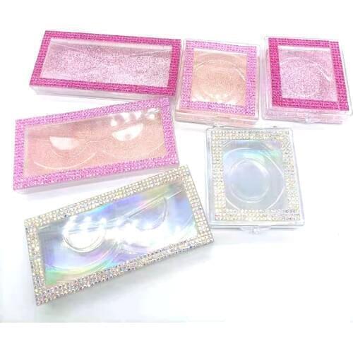 Rhinestone Diamond False Eyelash Packaging Box empty 3d/5d false Eyelashes Boxes Diamond lash Case false eyelash package