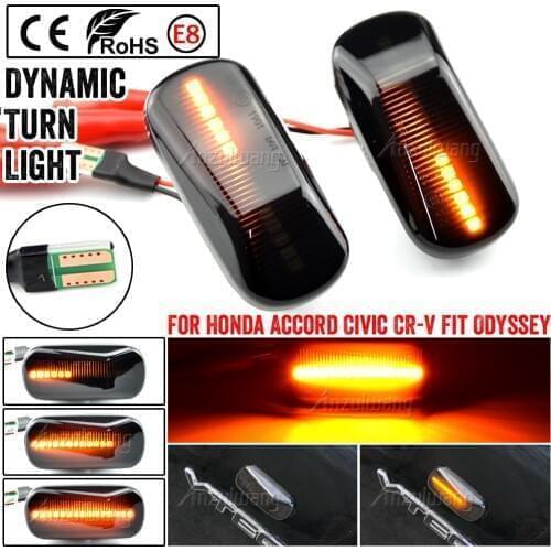 2pcs Led Dynamic Side Marker Turn Signal Light For Honda S2000 Stream CR-V HR-V Civic City Fit Jazz Accord Repeater Signal Light