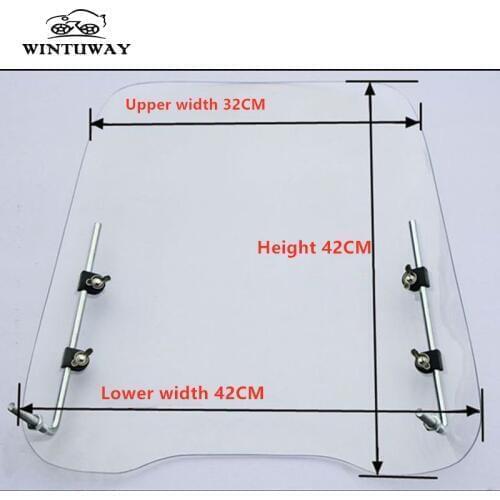 Motorcycle Universal Windscreens Wind Deflectors For Motorcycle Scooter Electric Vehicle Motorcycle Parts Transparent PC Plate