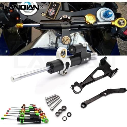 Universal CNC Motorcycle Damper Steering Stabilize Safety Control For Yamaha Mt09 Mt-09 FZ09 FZ-09 MT 09 2013 2014 2015 2016