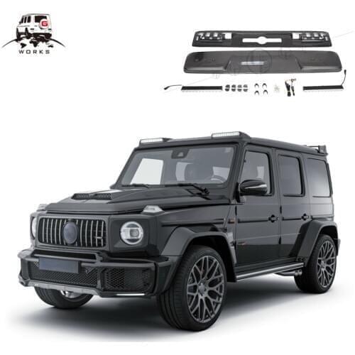 W463A front roof LED for G-class 2018-2019year B-style DRY carbon fiber light bar with LED