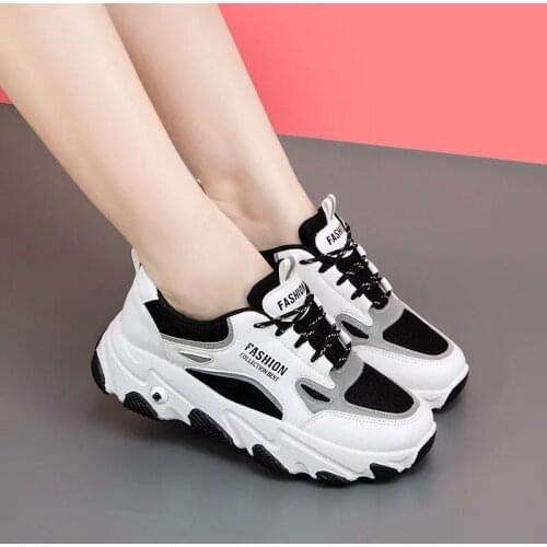 Women Casual Shoes 2021 New Women Sneakers Fashion Breathable PU Leather Platform White Women Shoes Soft Footwears Plus Size 40