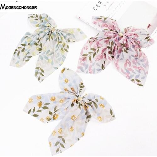2019 New Elegant Chiffon Large Bow Streamers Hair Clips Women Hair Band Ponytail Hair Ties Hairpin Headband Hair Accessories