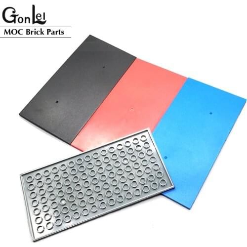 1-2Pcs NEW Light Gray/Red/Black/Dark Gray MOC Tiles Glaze Parts Tile 8x16 with Bottom Tubes Building Blocks Bricks Parts DIY Toy