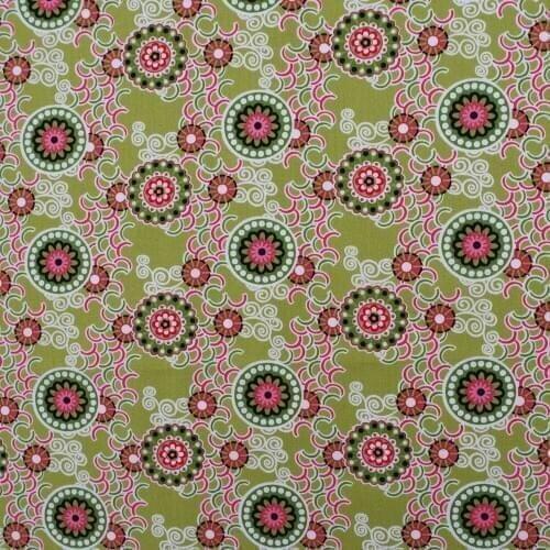 1 yard Cotton Woven Fabric - Disk Flower (Green) (width=145cm)