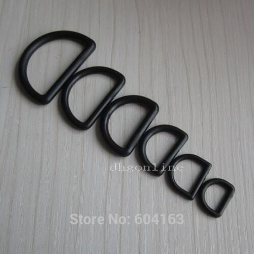 100 Pcs Plastic D Dee Ring 10mm 12mm 15mm 19mm 25mm 32mm 38mm for Belt Buckles Bag ribbon Paracord