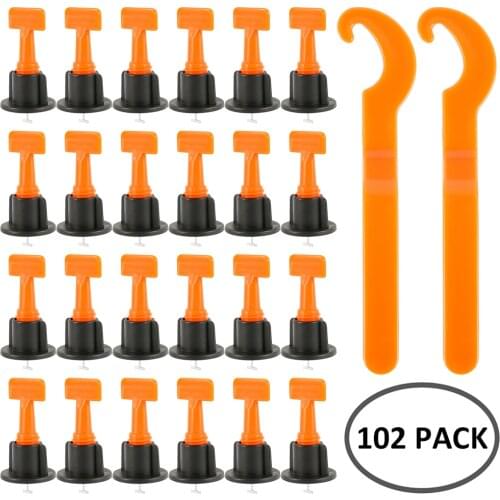 102Pcs Flat Ceramic Floor Wall Construction Tools Reusable Tile Leveling System Kittile Leveling System Kit For Tile