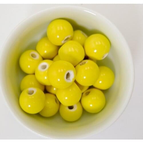 12# 40pcs China Ceramic Beads Not Wooden Ceramics Porcelain Bead For Jewelry Making 12mm Components #A202B