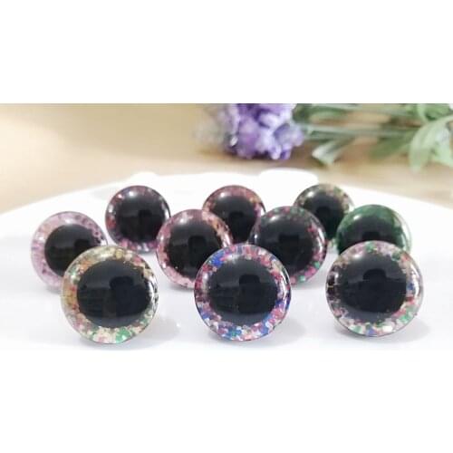 20pcs/lot new 16mm& 20mm &25mm clear trapezoid plastic safety toy eyes + colorful glitter Nonwovens +washer for diy doll--HS10
