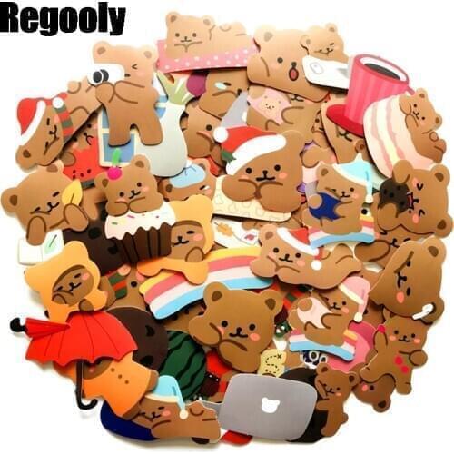 60pcs Cartoon cute little bears Cartoon scrapbooking Stickers packs Waterproof Skateboard Suitcase Guitar Graffiti decals paster