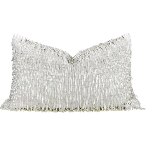 Luxury Beaded Cushion Cover Home Decorative Living Room Sofa Pillow Cover Pillowcase