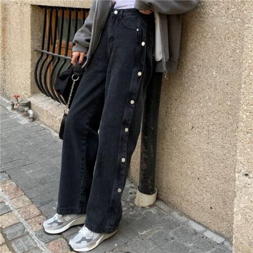 ZCSMLL Jeans Design Sense High Waist Loose Bigs Ize Spring Autumn New Style Pants Straight Loose Wide-leg Women Pants