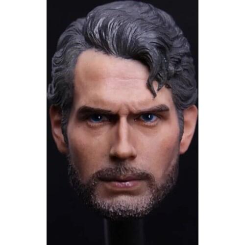 In Stock For Sale 1/6th Male Man of Steel Henry Cavill Superhero Knight Head Sculpture For Usual 12inch Doll Action Figures