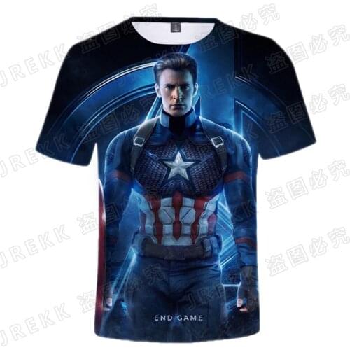 2021 Summer Fashion T Shirt For Men Marvel 3D Print Captain America Children T-shirts Streetwear Cool Women Tee Tops