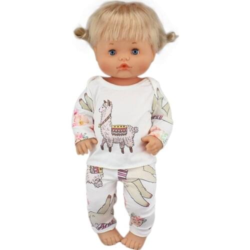 New lovely Clothes Fit 40cm 41cm Doll Nenuco Ropa y su Hermanita Purple Long Sleeves T-shirt Purple Dots Pants With Hat