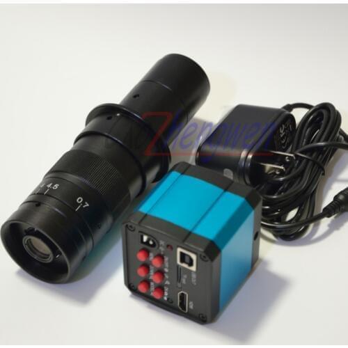 FYSCOPE HD 14MP HDMI 720P USB Digital Industry Video Microscope Camera Set TF Card Video Recorder + 180X C-MOUNT Zoom Lens