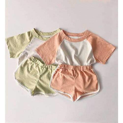 2021 Girl Clothes Cotton Sun Flower T-shirts Tops + Shorts Pants 2pcs Outfits Summer Newborn Clothes Set