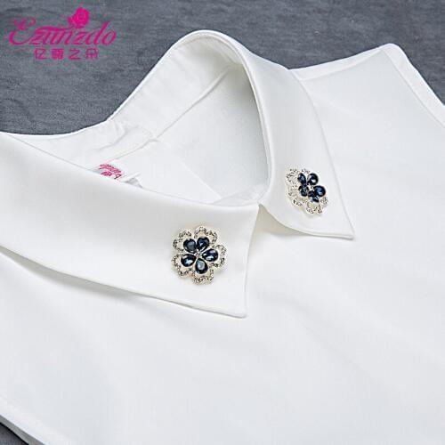 Quality Styles black and white women Imitation satin Detachable Diamante Embellished Collar Bib False Collar Fake Half Shirt A