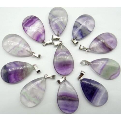 10*12mm natuursteen Rozenkwarts Quartz Crystal agaat fluoriet water drop spacer kralen for Diy Jewelry making necklace 32pcs