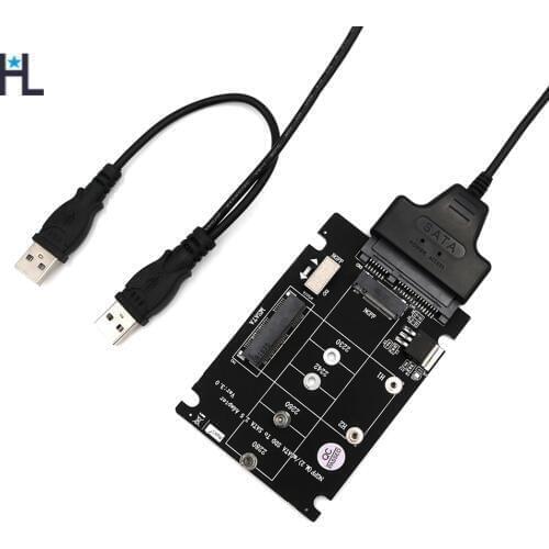 2 in 1 Combine M.2 NGFF key B & mSATA SSD To USB 2.0 Adapter ,sata to usb,sata to usb 3.0,sata cable