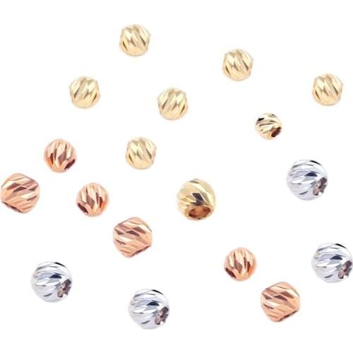MADALENA SARARA AU750 DIY Beads Jewelry Making Handmade 18K Gold Rose Gold White Gold 2mm/2.5mm/3.0mm/4.0mm/5.0mBeadCar Pattern