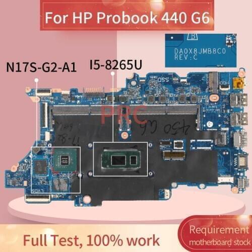 For HP Probook 440 G6 I5-8265U Notebook Mainboard DAX8JMB18C0 N17S-G2-A1 DDR4 Laptop motherboard
