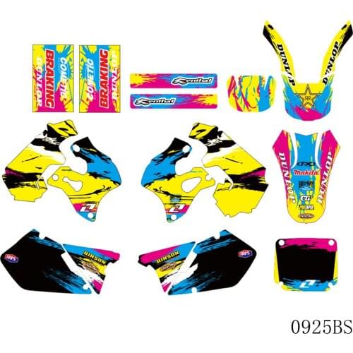 Full Graphics Decals Stickers Motorcycle Background Custom Number Name 3M For SUZUKI RM125 RM250 RM 125 RM 250 1996 1997 1998