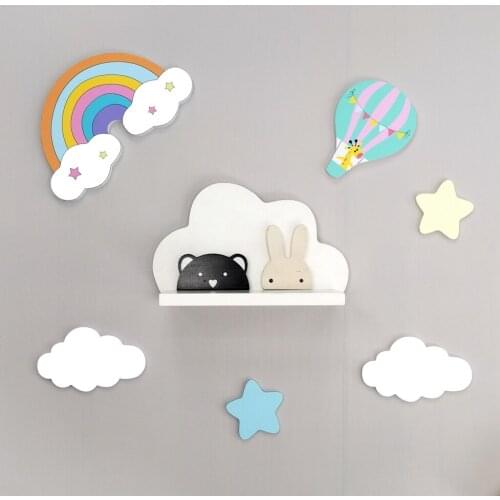 Ins Nordic style wall decoration cloud rainbow childrens room wall creative wall sticker three-dimensional decoration