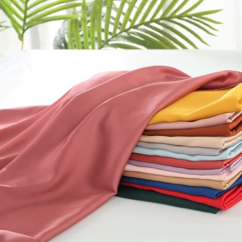 Opaque Elasticity Satin Chiffon Fabric By The Meter Per for Dress Skirt Clothes Sewing High Density Matte Stretch Brocade Summer
