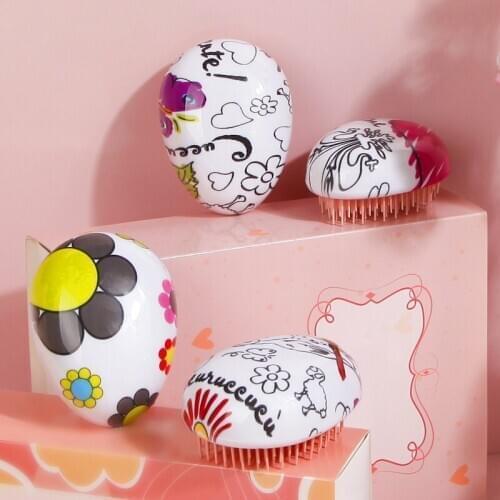 Egg Hot Comb Beauty Portable Detangling Hair Comb Hair Care Scalp Massage Styling Hair Brush Women Barber Accessories Wholesale