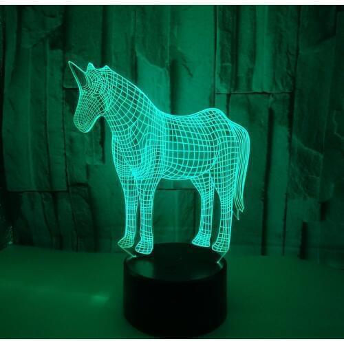 Pony Remote Control Colorful Night 3d Lamp Acrylic Vision Led Small Table Lamps For Living Room Acrylique Usb Desk Lamp